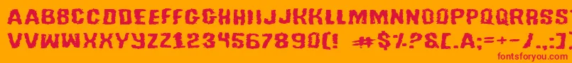 Tusslee Font – Red Fonts on Orange Background