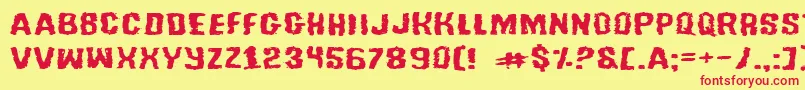 Tusslee Font – Red Fonts on Yellow Background