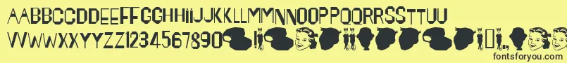 Czcionka Maynard – czarne czcionki na żółtym tle