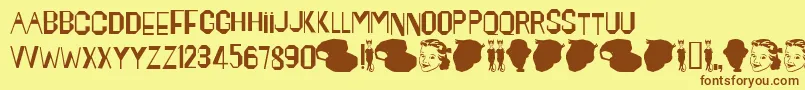 Maynard-fontti – ruskeat fontit keltaisella taustalla