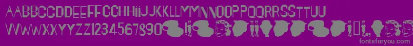 Maynard-fontti – harmaat kirjasimet violetilla taustalla