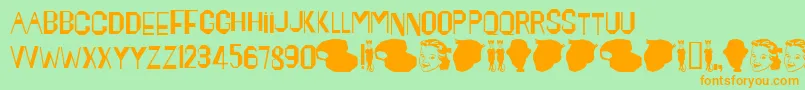Czcionka Maynard – pomarańczowe czcionki na zielonym tle
