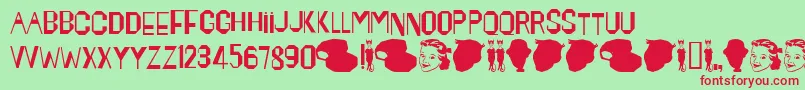 Maynard Font – Red Fonts on Green Background