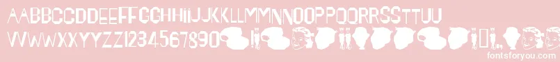 Maynard-Schriftart – Weiße Schriften auf rosa Hintergrund
