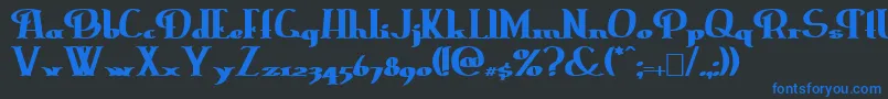 ErasmusinlineBold Font – Blue Fonts on Black Background