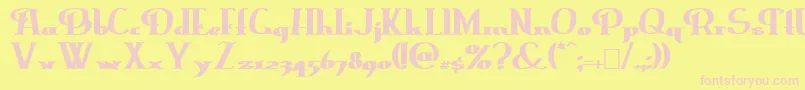 ErasmusinlineBold Font – Pink Fonts on Yellow Background