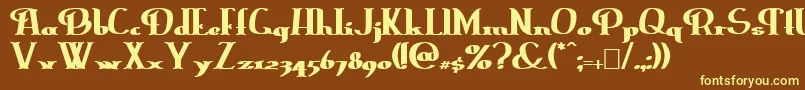 ErasmusinlineBold Font – Yellow Fonts on Brown Background