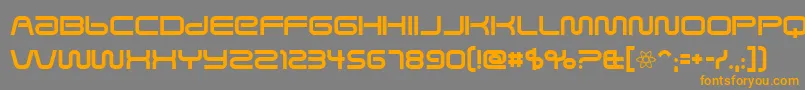 SavedByZero-Schriftart – Orangefarbene Schriften auf grauem Hintergrund