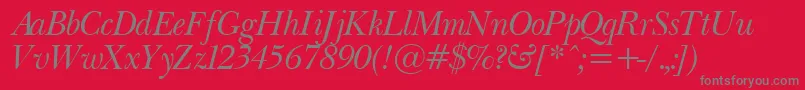 PasmaItalic Font – Gray Fonts on Red Background