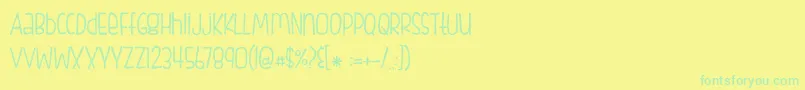 Więcej informacji o czcionce Fishfingers Czcionka Fishfingers – zielone czcionki na żółtym tle