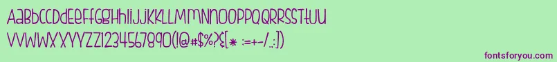 Fishfingers Font – Purple Fonts on Green Background