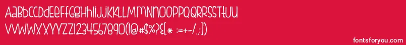Fishfingers Font – White Fonts on Red Background