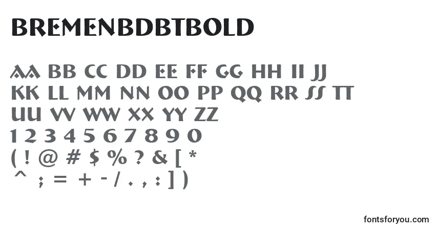 Fuente BremenBdBtBold - alfabeto, números, caracteres especiales