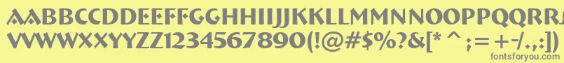 Шрифт BremenBdBtBold – серые шрифты на жёлтом фоне