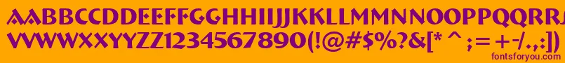 Шрифт BremenBdBtBold – фиолетовые шрифты на оранжевом фоне