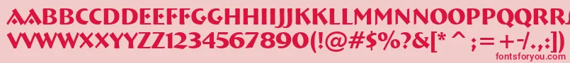 フォントBremenBdBtBold – ピンクの背景に赤い文字