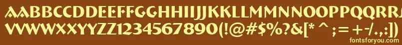 Шрифт BremenBdBtBold – жёлтые шрифты на коричневом фоне