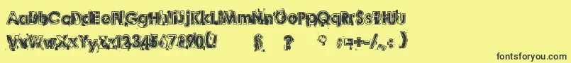 フォントDesperado – 黒い文字の黄色い背景