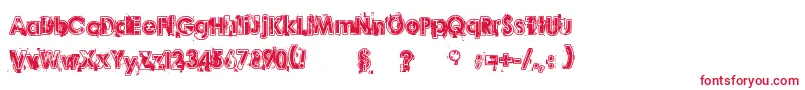 フォントDesperado – 白い背景に赤い文字
