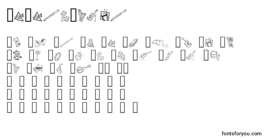 Schriftart GeDecoMusic – Alphabet, Zahlen, spezielle Symbole