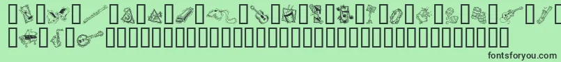 GeDecoMusic Font – Black Fonts on Green Background