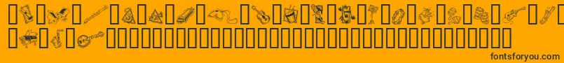 GeDecoMusic Font – Black Fonts on Orange Background