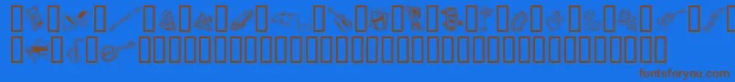 GeDecoMusic Font – Brown Fonts on Blue Background