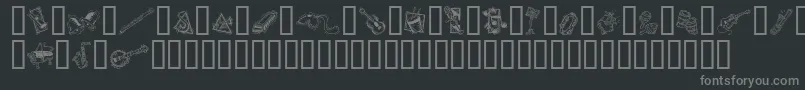 Шрифт GeDecoMusic – серые шрифты на чёрном фоне