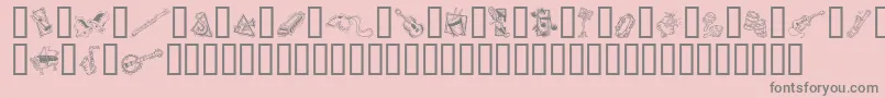 GeDecoMusic Font – Gray Fonts on Pink Background