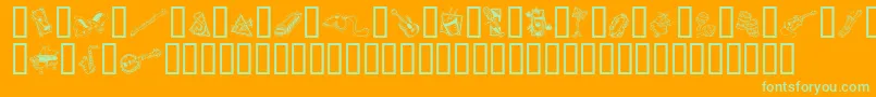 GeDecoMusic Font – Green Fonts on Orange Background
