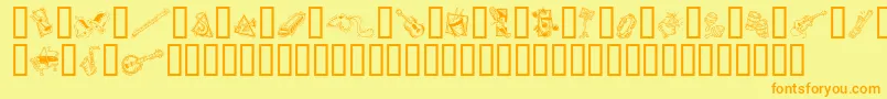 GeDecoMusic Font – Orange Fonts on Yellow Background