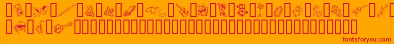 GeDecoMusic Font – Red Fonts on Orange Background