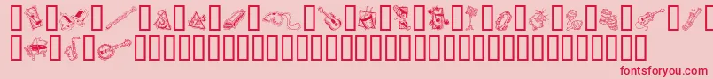 GeDecoMusic Font – Red Fonts on Pink Background