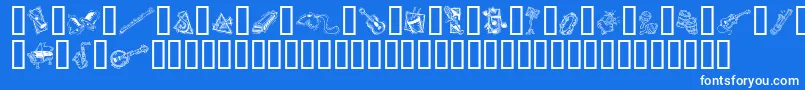 GeDecoMusic Font – White Fonts on Blue Background