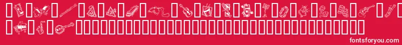 GeDecoMusic Font – White Fonts on Red Background