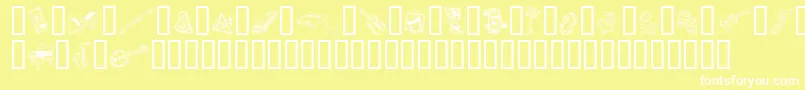 GeDecoMusic Font – White Fonts on Yellow Background