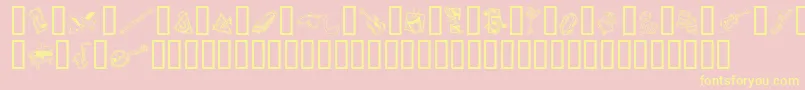 GeDecoMusic Font – Yellow Fonts on Pink Background
