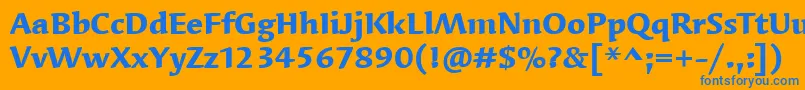 フォントSyndorItcBold – オレンジの背景に青い文字