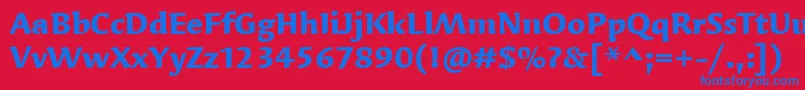 SyndorItcBold Font – Blue Fonts on Red Background