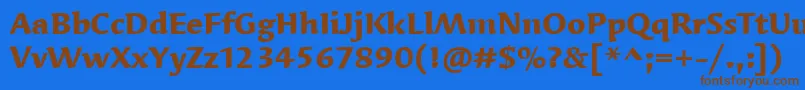 SyndorItcBold Font – Brown Fonts on Blue Background