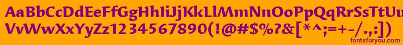 SyndorItcBold Font – Purple Fonts on Orange Background