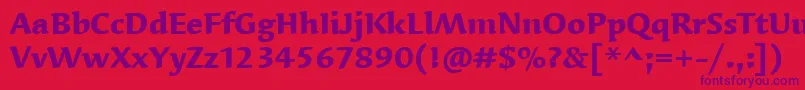 SyndorItcBold Font – Purple Fonts on Red Background