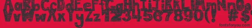 Czcionka DjbMessInMyHead – czarne czcionki na czerwonym tle