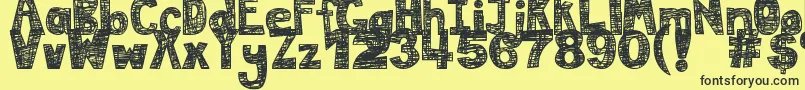 DjbMessInMyHead Font – Black Fonts on Yellow Background