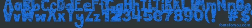 Saiba mais sobre a fonte DjbMessInMyHead Fonte DjbMessInMyHead – fontes azuis em um fundo preto