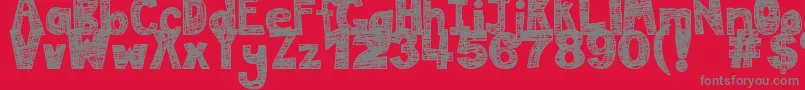 DjbMessInMyHead Font – Gray Fonts on Red Background