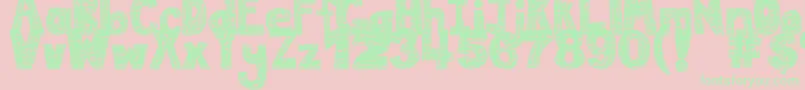 fuente DjbMessInMyHead – Fuentes Verdes Sobre Fondo Rosa