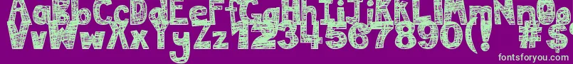 Fonte DjbMessInMyHead – fontes verdes em um fundo violeta