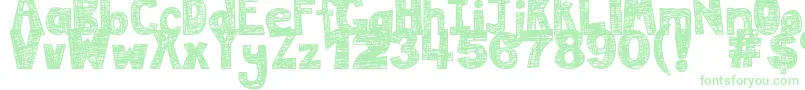 DjbMessInMyHead Font – Green Fonts on White Background