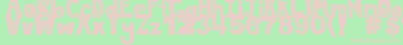 DjbMessInMyHead Font – Pink Fonts on Green Background